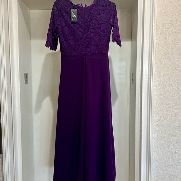 Purple Lace Formal Maxi Dress – Rephyllis Size Large NWT - Picture 3 of 11